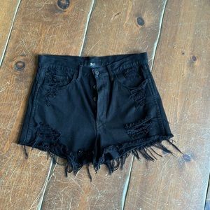 Black Jean Shorts